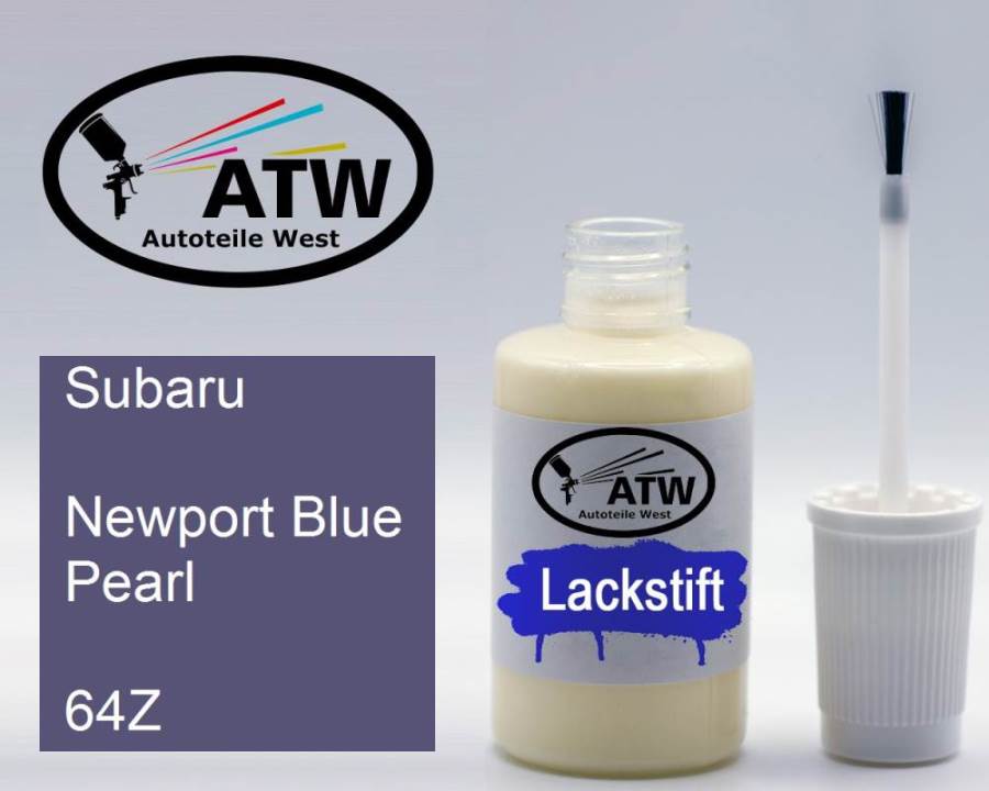 Subaru, Newport Blue Pearl, 64Z: 20ml Lackstift, von ATW Autoteile West.